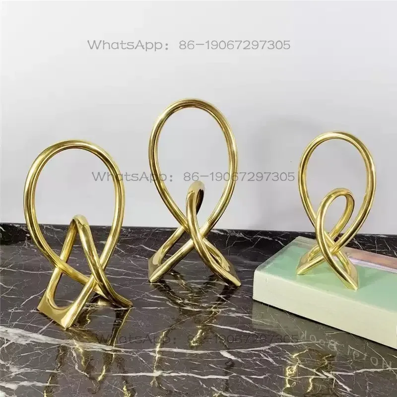 Modern Simple European Copper Double Ring Torsion Ornament Soft Decoration