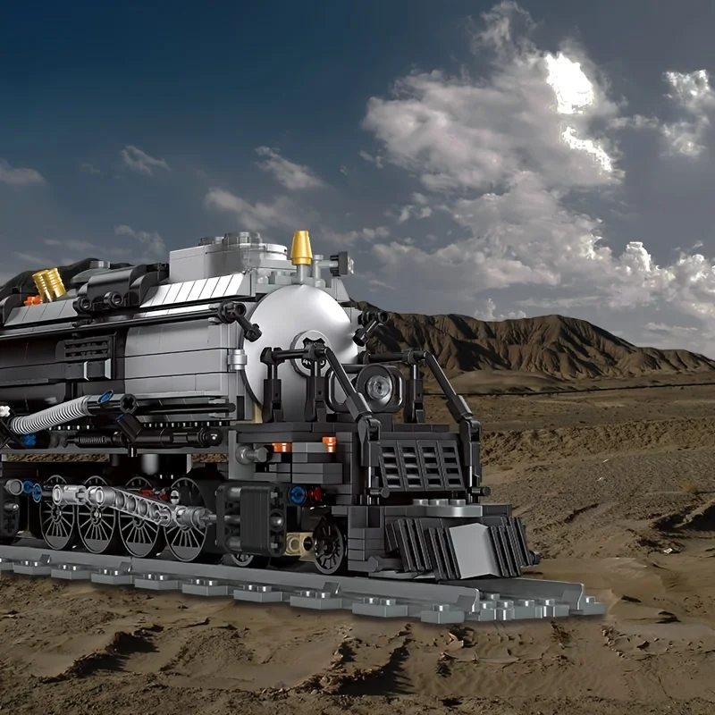 Steam Train Building Kit, Collectible Steam Locomotive Display Set, Large Train Set with Train Tracks, Top Present for Train Lov