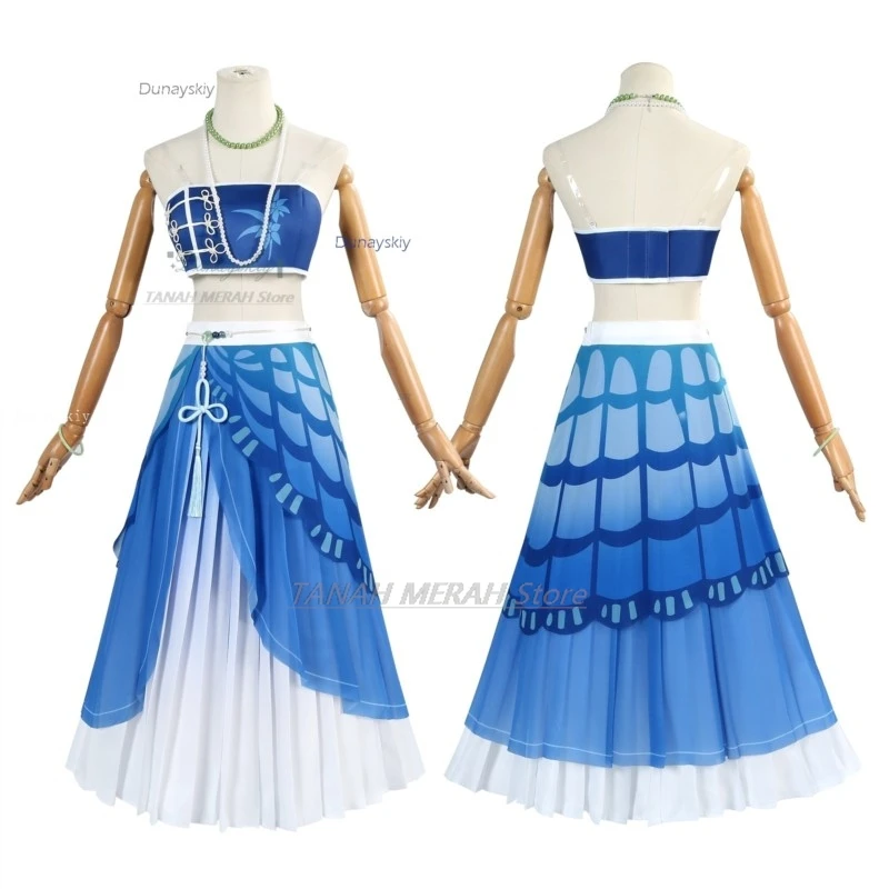 

Хэллоуин для взрослых The Shorekeeper West Lake Collaboration Косплей Игра Wuthering Waves Парик Платье Hanfu Полный комплект Аниме Наряд