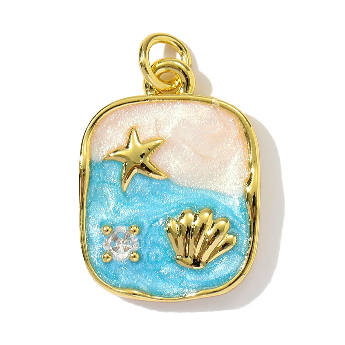 3pcs/Lot Wholesale Copper Enamel Chilli Sunflower Diy Earring Charms Women Shell Starfish Camera Necklace Pendants Cherry Jewelr - view 4