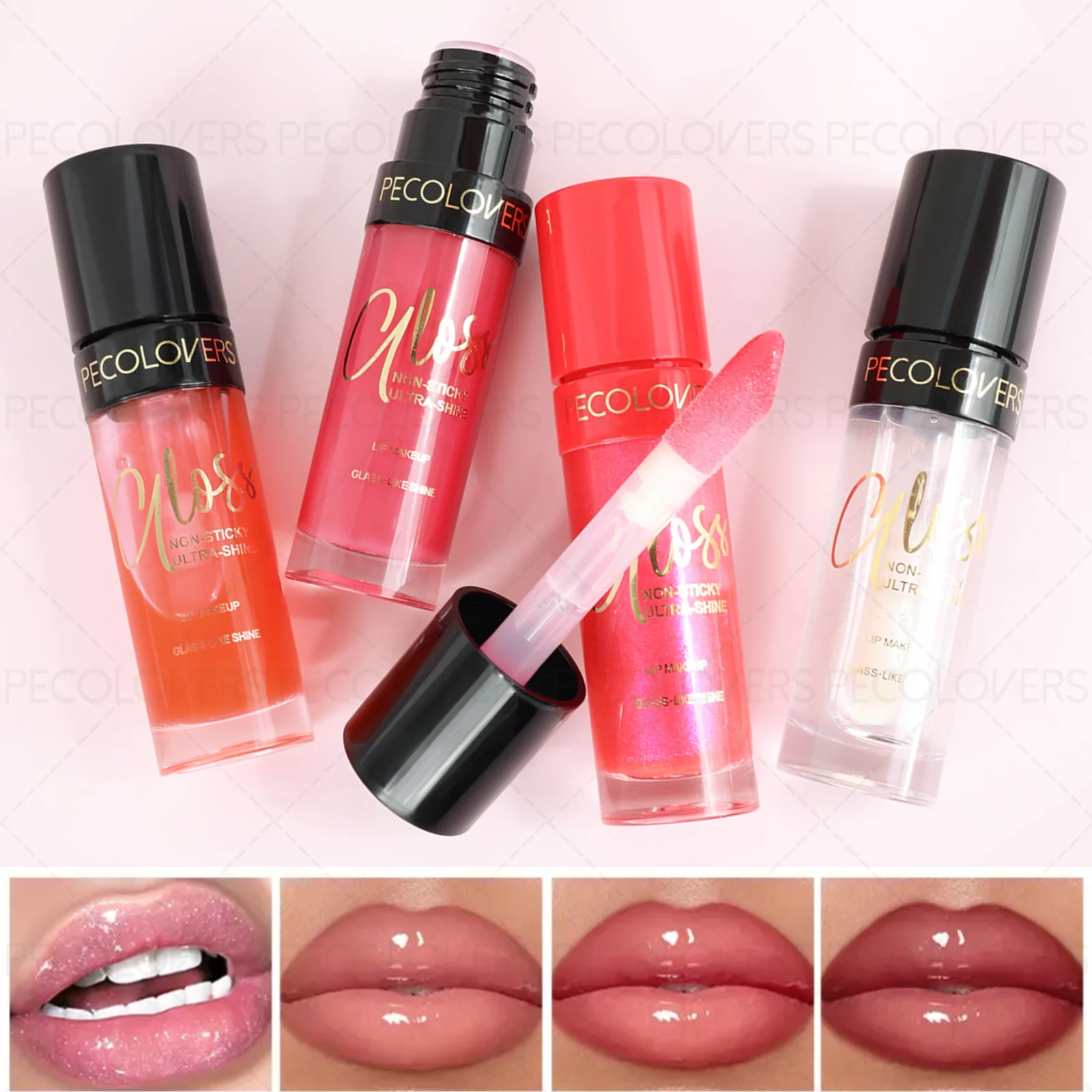 1PC Gloss à lèvres effet miroir, gloss léger et brillant, formule douce, lèvres sexy et brillantes, adapté pour une utilisation en automne et en hiver