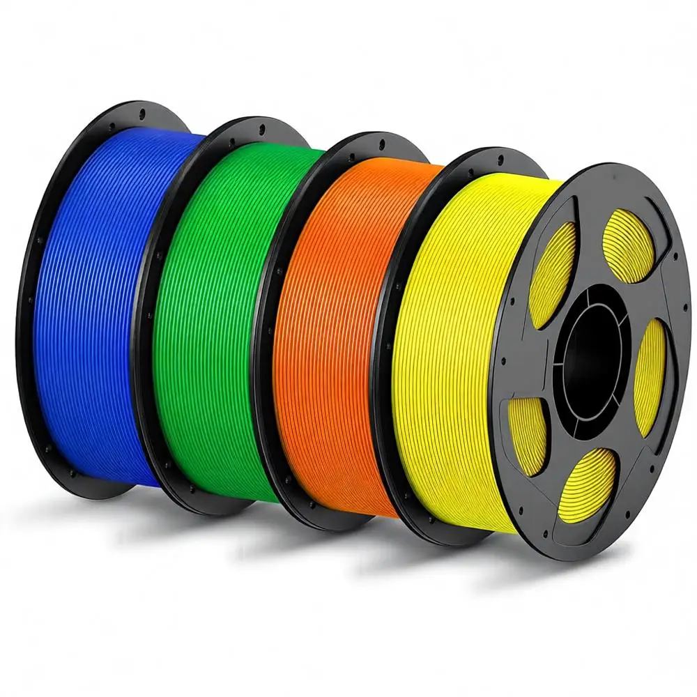 

1.75mm PLA Filament Bundle, 3D Printing, ±0.02mm Precision, 1kg Recyclable Spool, 4kg Assorted Colors (Blue, Green, Orange, Yell