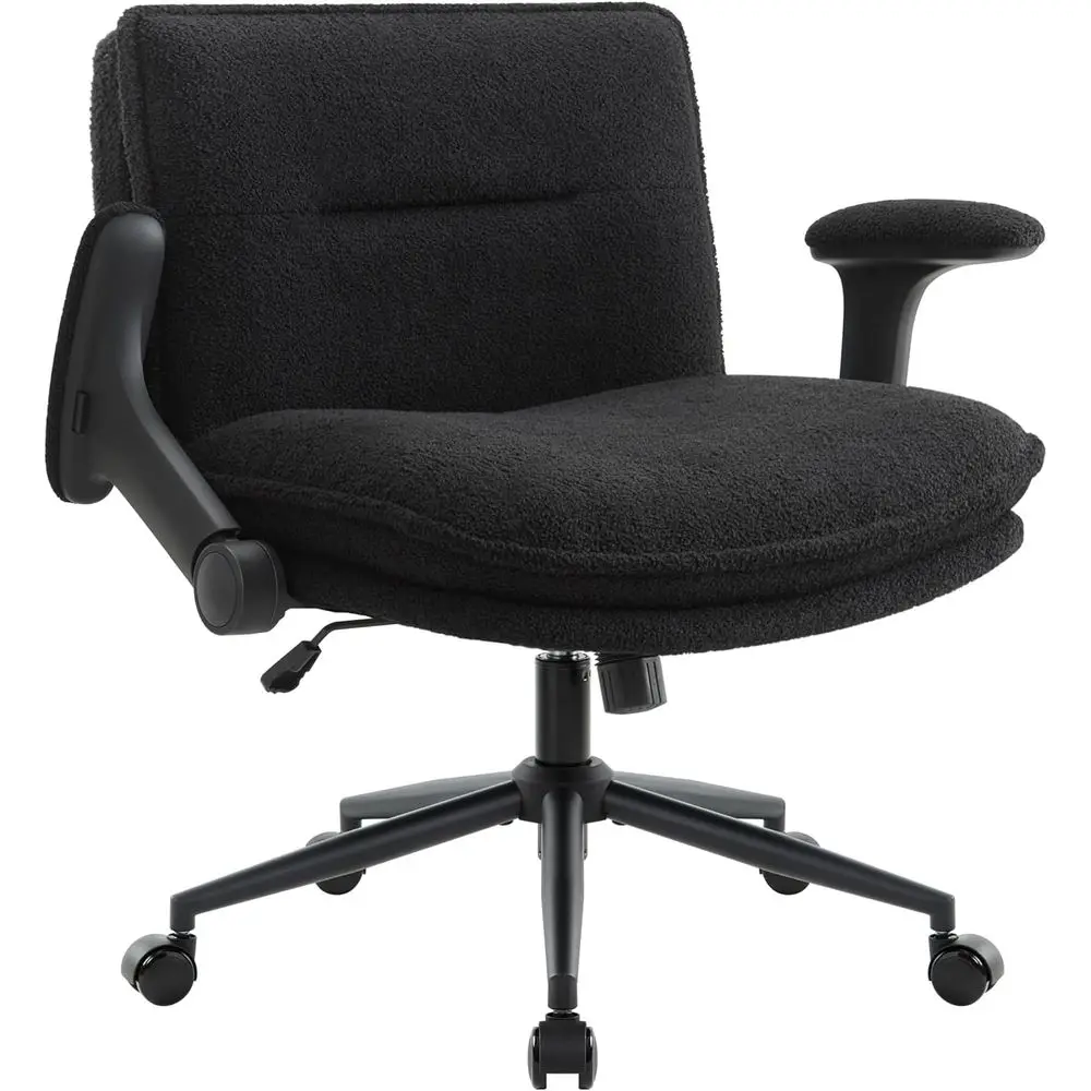 

Ergonomic Adjustable Swivel Office Chair with Padded Seat and Arms, Suitable for Home and Office, Black