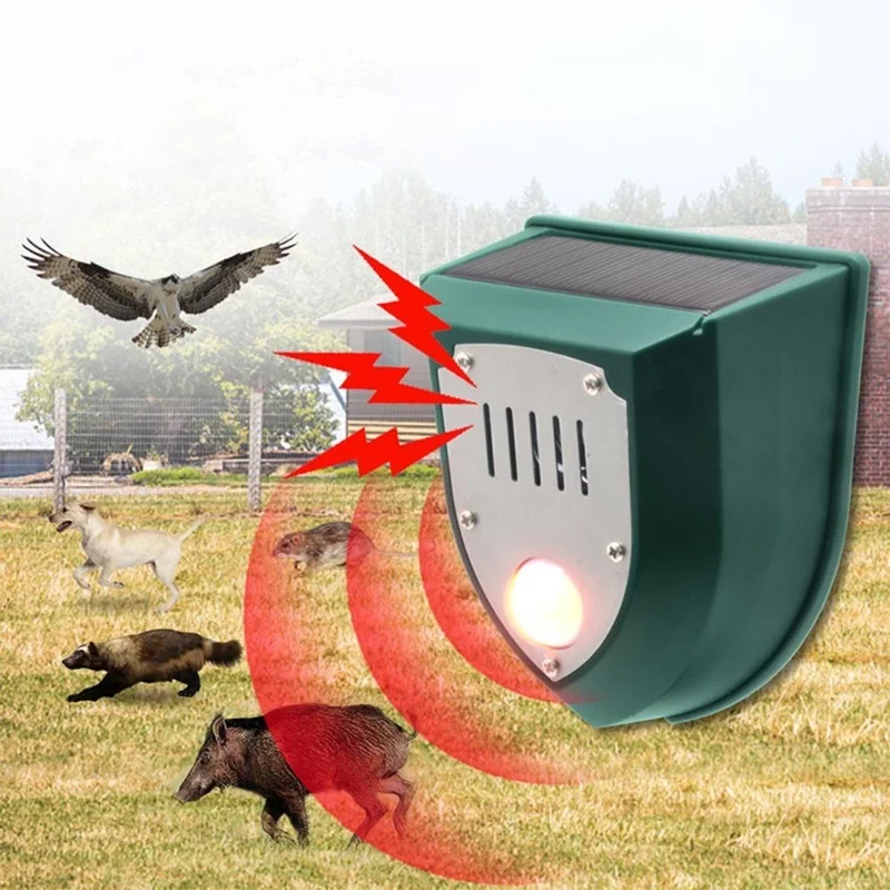 Solar Sound Light Alarm Motion Sensor 110dB Sound Alert Flash Warning Strobe Security Alarm System For Farm Villa