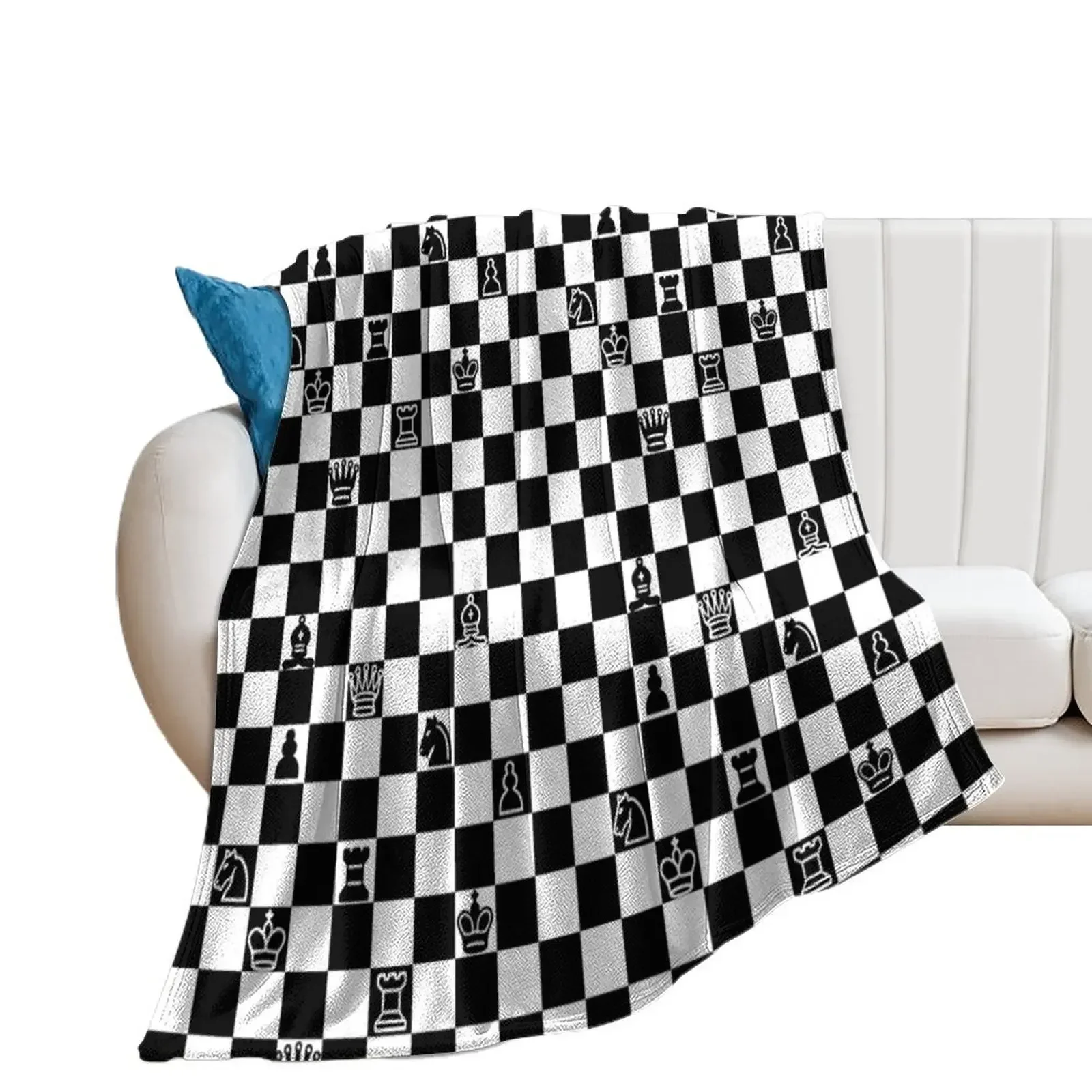 

Chess Throw Blanket Flannel Fabric Luxury Designer Blankets