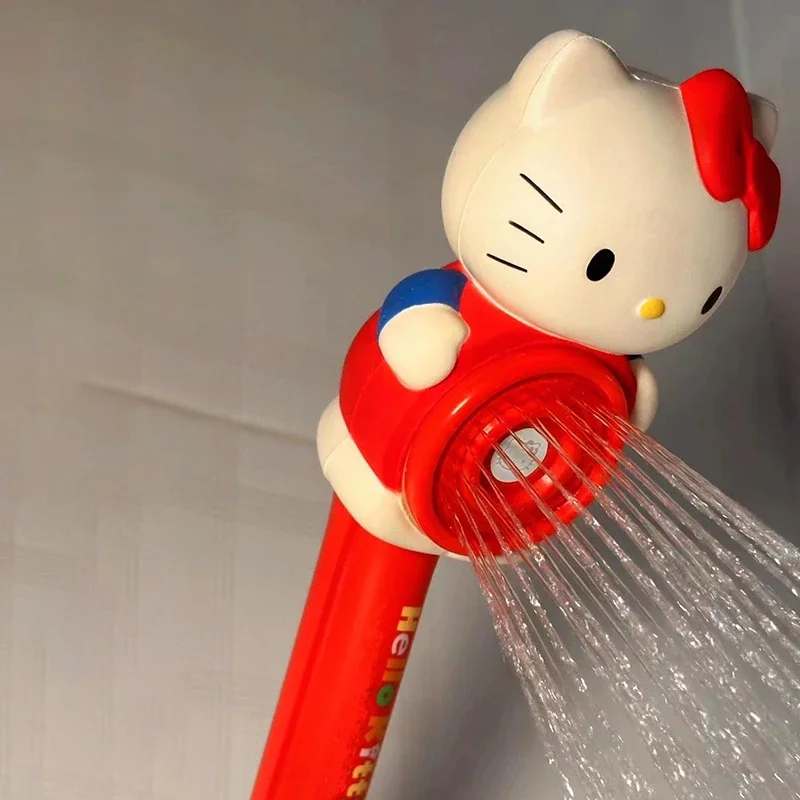 

New Hello Kitty Cute Bathroom Cartoon Shower Head Creative Dopamine Bathing Supplies Handheld Playful Toiletries Ladybro Gifts