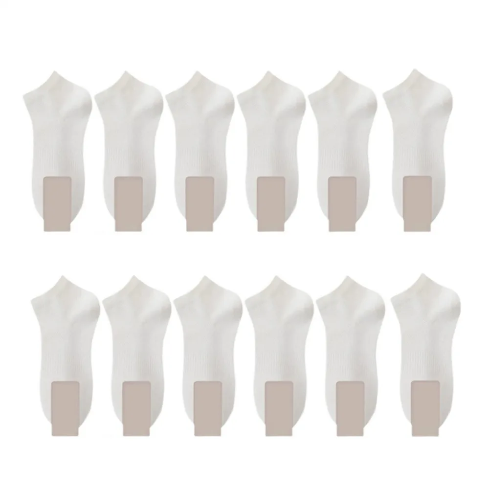 

12 Pairs/Set Breathable Men's Summer Socks Sweat Absorbing Thin Mesh Short Socks Hollow Out Comfortable Sports Socks Women/Men