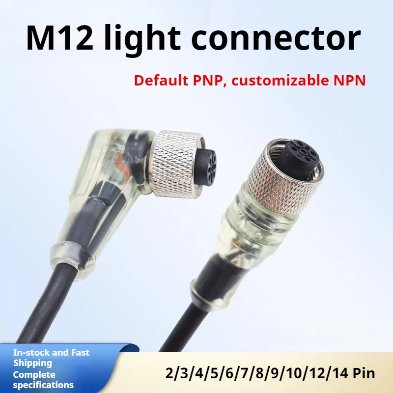 

Прямоугольный разъем M12 PNP/NPN — 3/4/5-контактный кабель датчика приближения со светодиодом