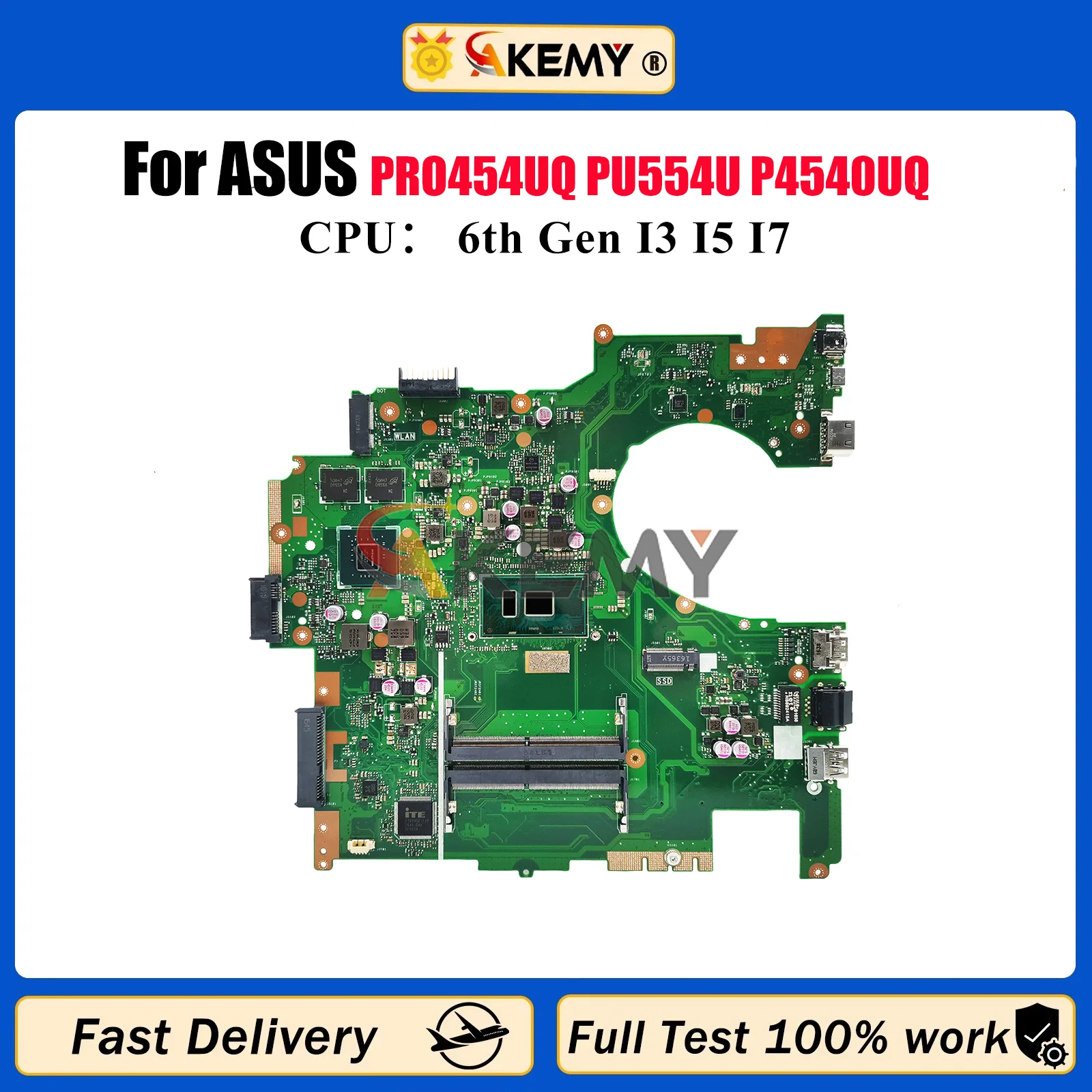 

P4540UQ Laptop Motherboard For ASUS ProArt P4540U PRO454UQ PU554U P4540UQ Notebook Mainboard With I3 I5 I7 CPU 100% tests OK stk
