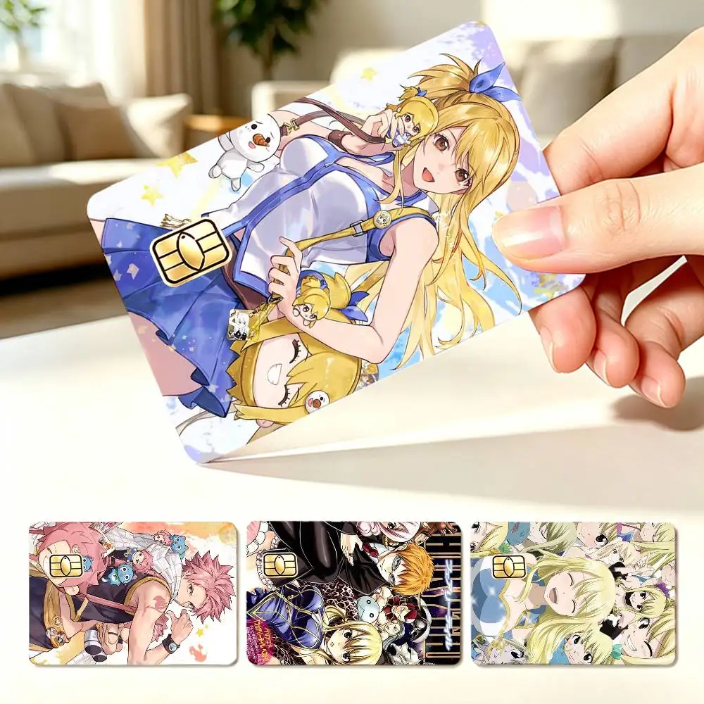Celestial Magic Girl Fairy Tail Lucy Heartfilia 4 pièces 1 ensemble d'autocollants pour cartes, petits autocollants imperméables, 4 autocollants pour cartes anti-rayures
