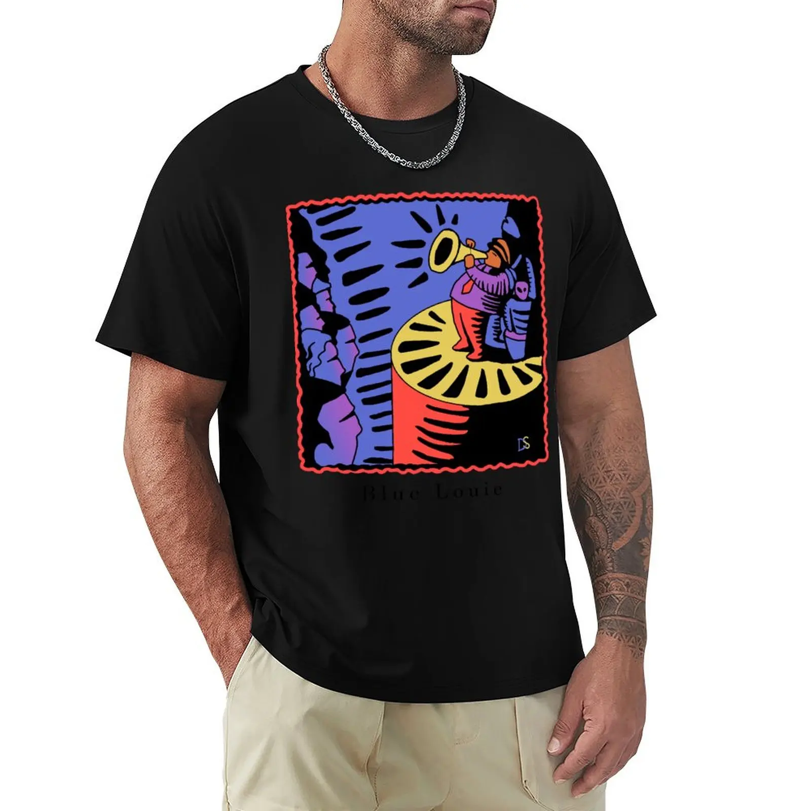 Chandler Bing Blue Louie T-Shirt anime t shirts for man T-Shirt
