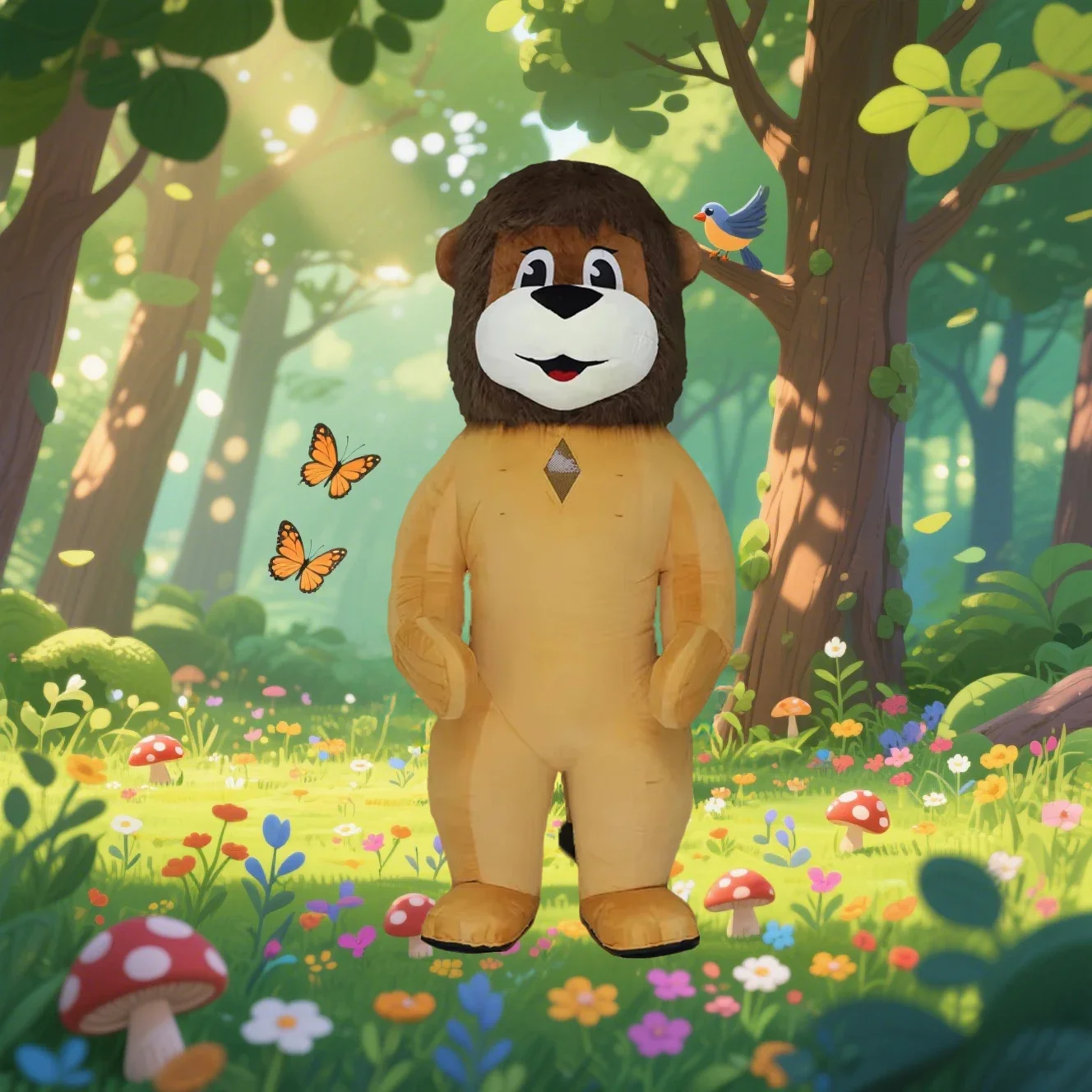 New Inflatable Cartoon Lion Costume Mascot Adult Walk Entertainment Halloween Party Inflatable Character Cosplay Set No Battery