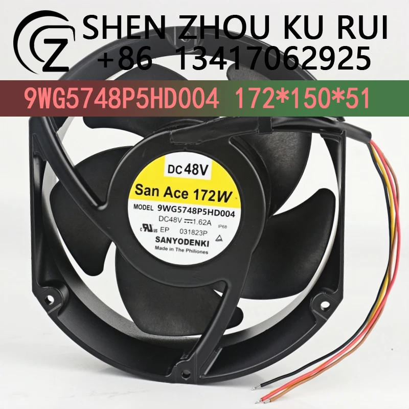 Sanyo 17251 Four-wire waterproof inverter Axial flow 48V 1.62A Cooling FAN 9WG5748P5HD004