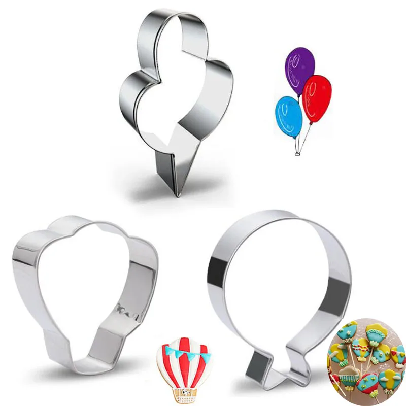 1 Uds. De pastelería, globo, cortador de galletas de acero inoxidable, molde de Metal para galletas, herramientas de decoración de pasteles y Fondant, pastelería, accesorio de cocina