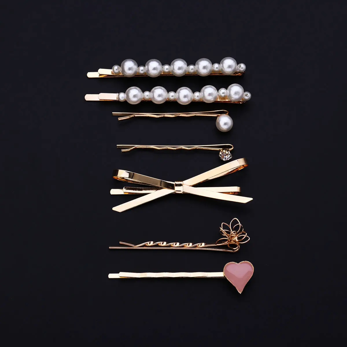7Pcs Hair Clip Set Metal Bobby Pins Assorted Pattern Hairpin for Women Girls Party Prom Hair Accessories Hairpin Girl