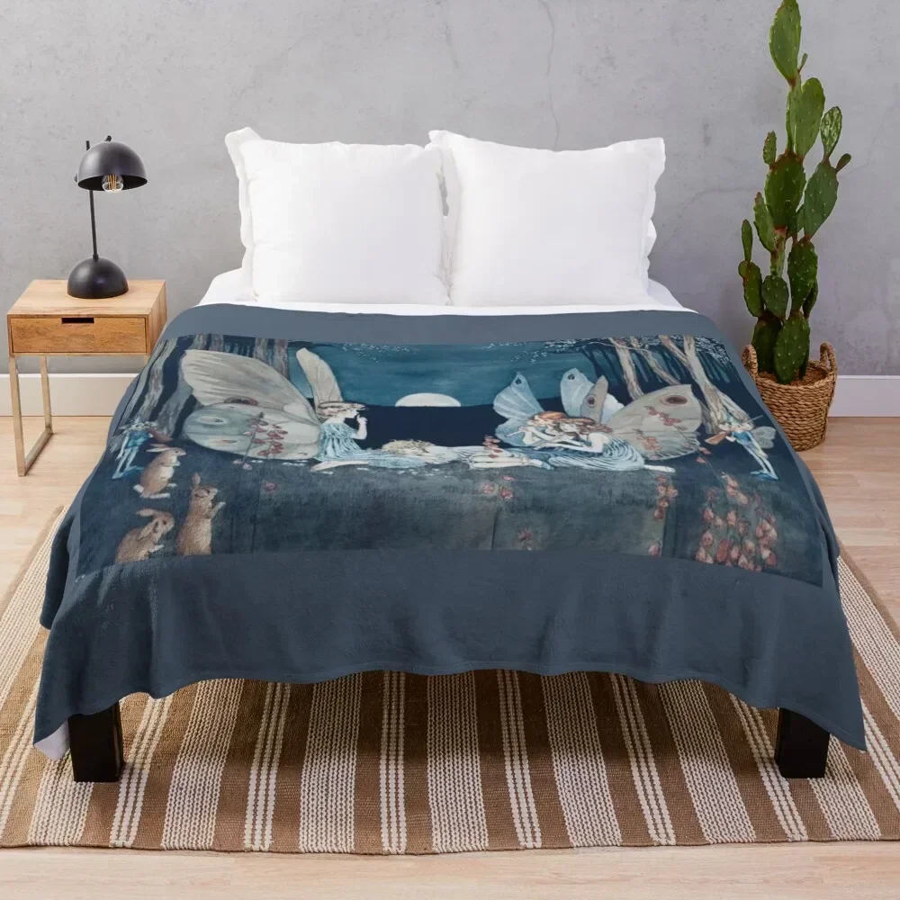 

“Lullaby and Goodnight” by Ida Rentoul Outhwaite Throw Blanket Camping Plaid Bed linens Luxury Designer Blankets