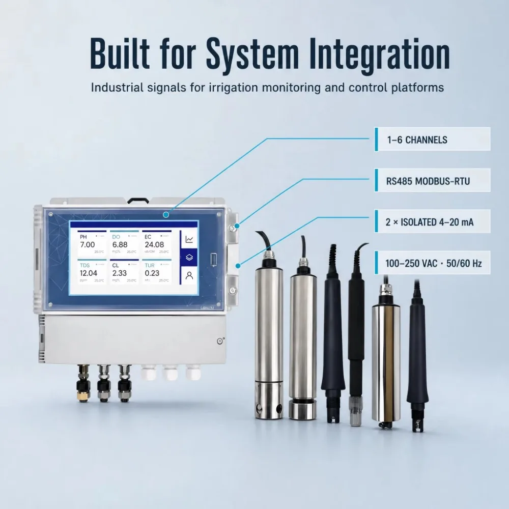 GWQ-MP200 Multi-Parameter Water Quality Analyzer ph ec turbidity 1-6 Channel Online for Agricultural Irrigation