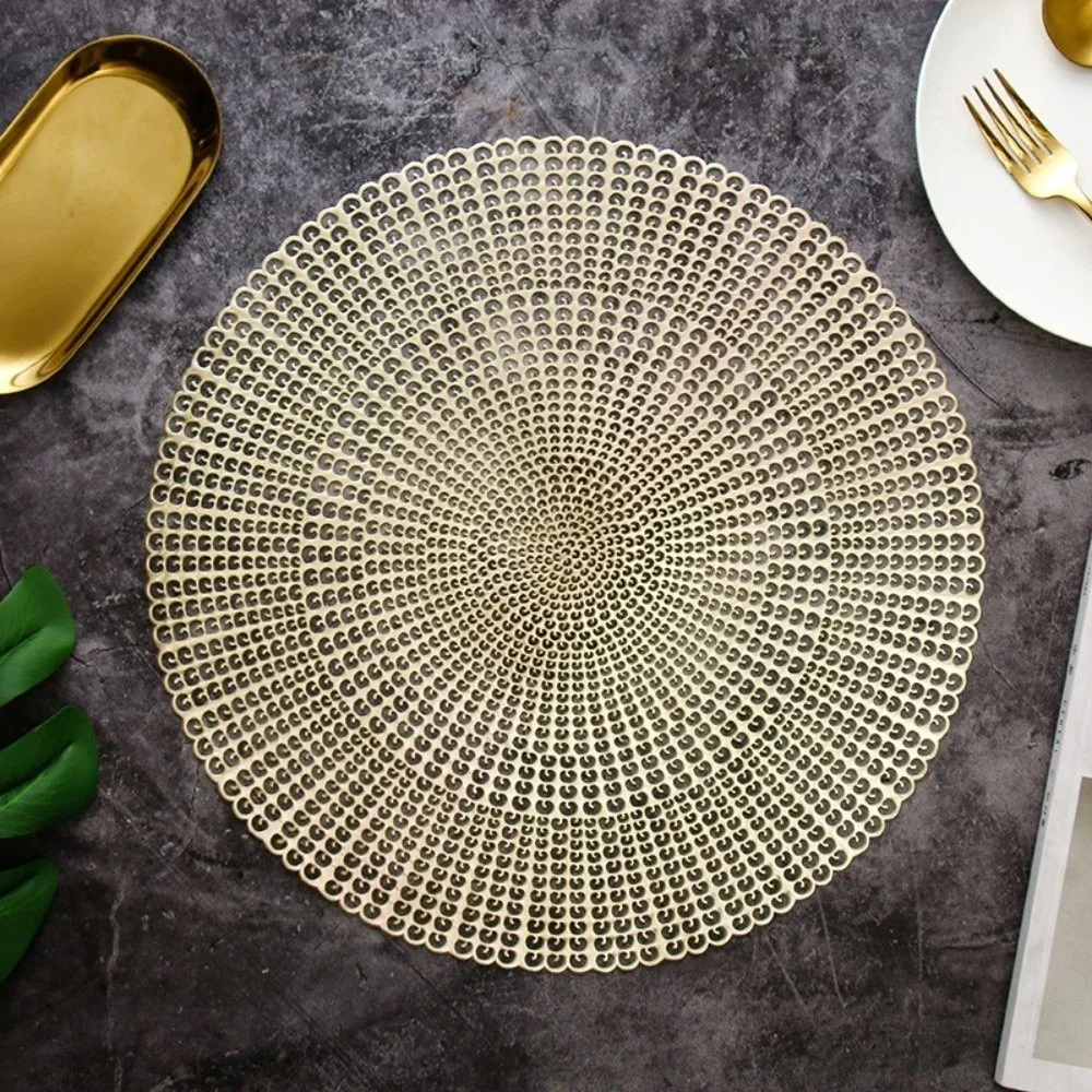 New 38cm Cup Coaster Hot Stamping Non-slip Heat Insulation Pad Restaurant Supply Plastic Dining Drinking Cup Table Placemat