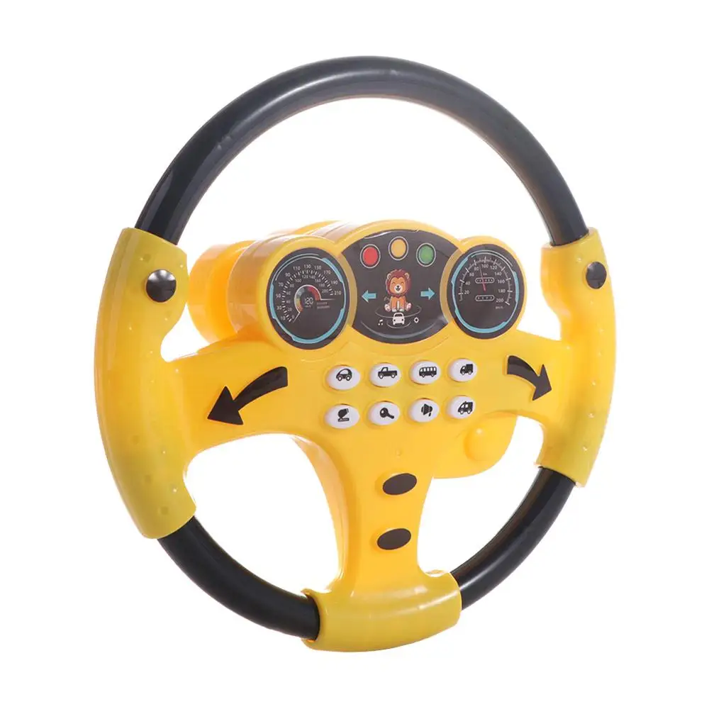 Copilots Stroller Simulation Steering Wheel Toys Multi Functional Montessori Steering Wheel Vocal Toys Interactive Electric