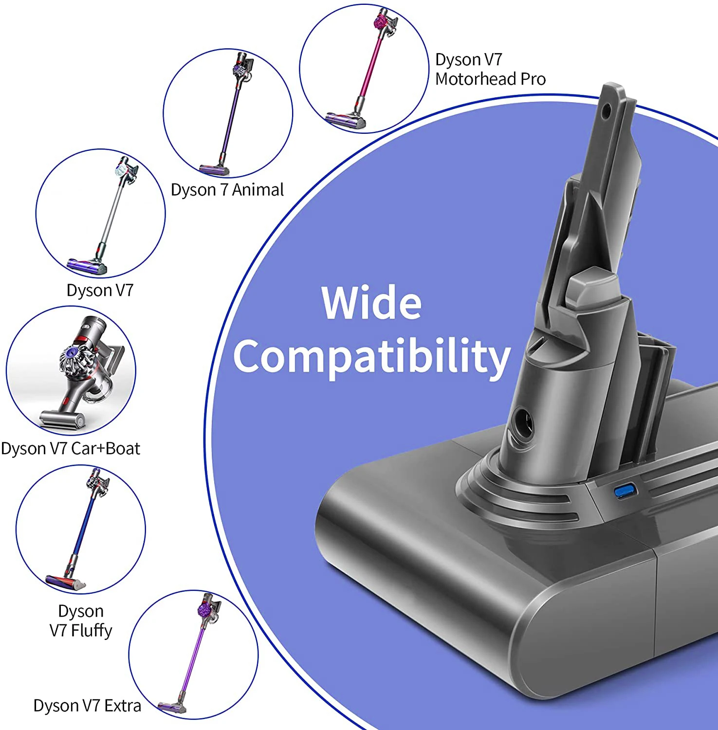 6000mAh dla dyson V6 V7 V8 V10 bateria zastępcza, SV10 SV11 SV12 SV09 odkurzacz akumulator akumulator narzędzie