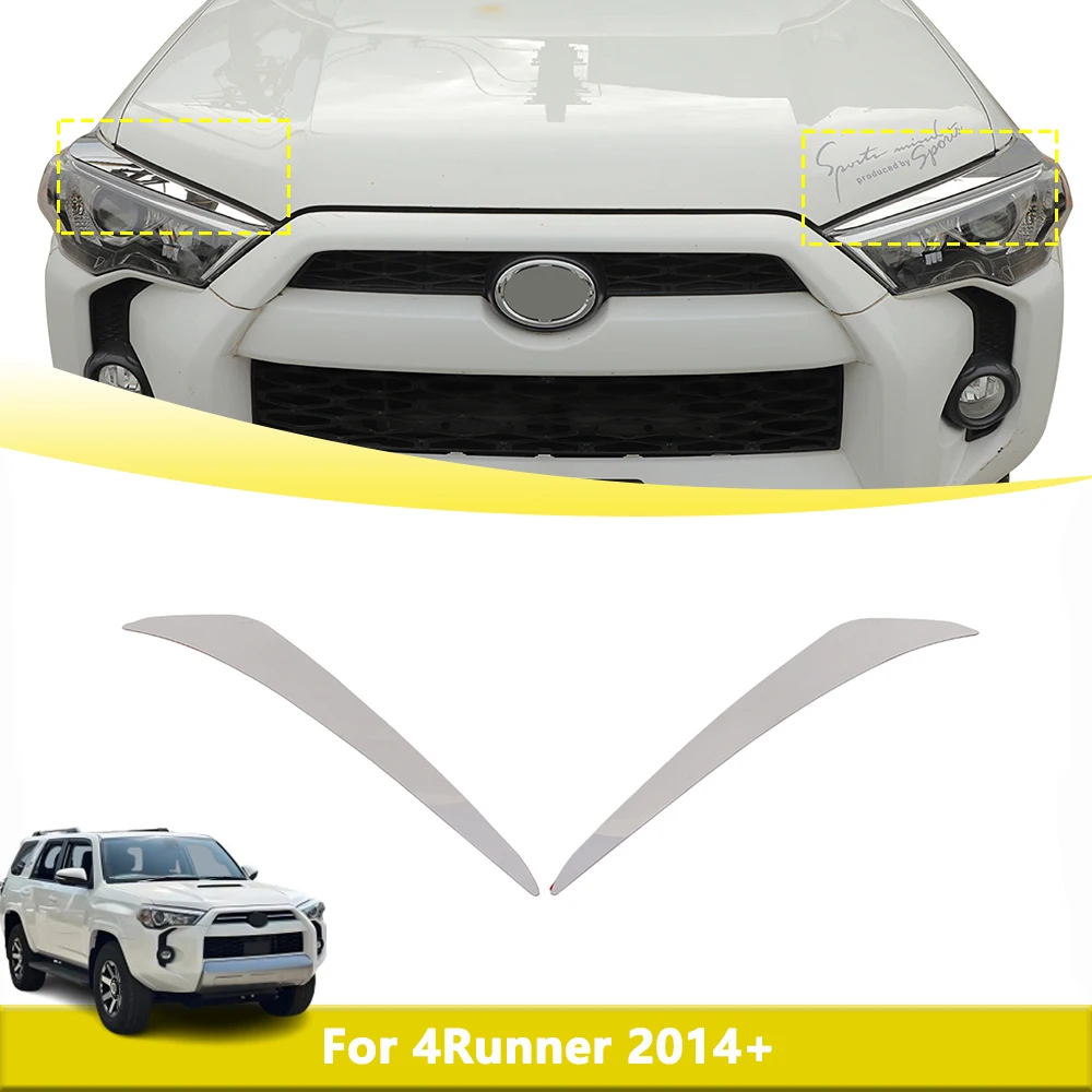 

Headlight Eyebrow Decoration Headlamp Hood Molding Piece for 4Runner 2014-2024 Front Light Cover Trim Car Exterior Accessories