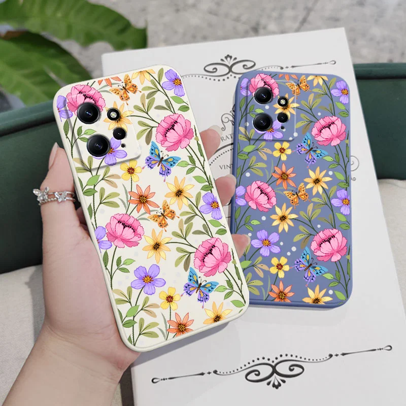 Exquisite Pattern Phone Case For Xiaomi Redmi Note 14 13 12 12S 11 11S 10 10T 10S 9 9S 8 7 Pro Plus 4G 5G Liquid Silicone Cover
