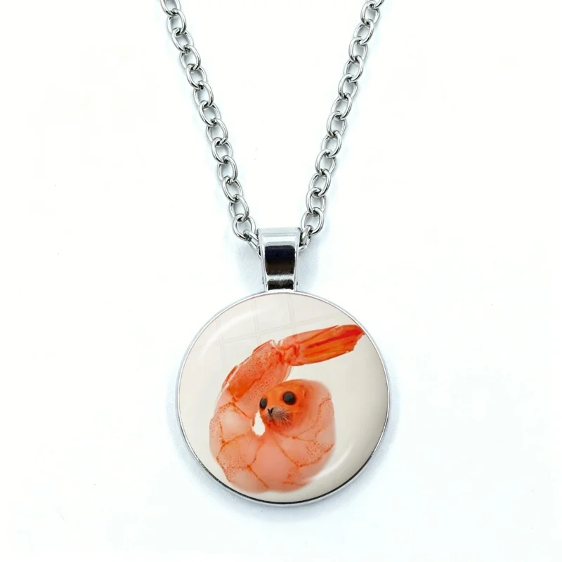 Seal Sea Cute Funny Necklace for Women Jewelry Cabochon Glass Pendant Fashion Statement Crystal Necklace Wholesale