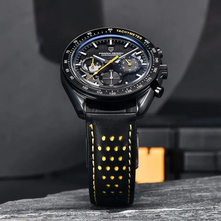 Imagem -05 - Pagani Design-relógio de Quartzo de Luxo Masculino Cronógrafo Impermeável ar Sapphire Glass Relógio de Pulso Masculino Moon Back Novo 2023