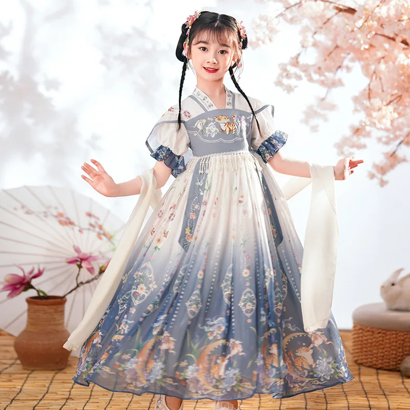 Cute Kids Hanfu Dress Cosplay Chinese Girls Hanfu Fairy Dress Chinese Skirt Princess Ancient Perform Costume Vestido Hanfu
