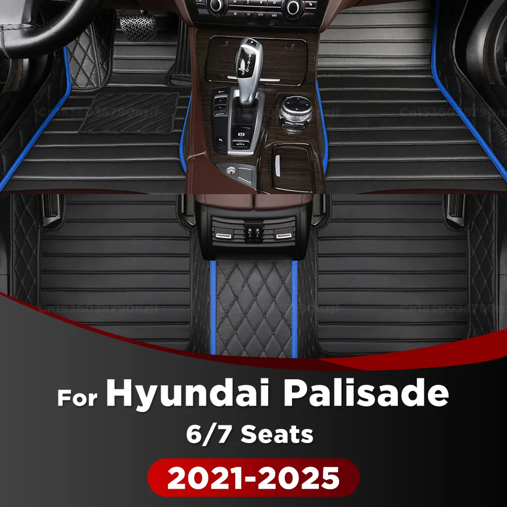 

For Hyundai Palisade 6/7 Seats 2021-2025 24 23 22 21 Car Floor Mats Custom Auto Foot Pads Automobile Carpet Interior Accessories