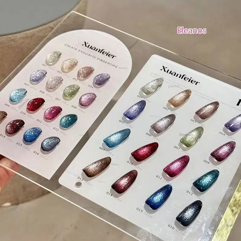 Eleanos Shining Milky Way Cat Eye 15ml เล็บเจลชุด 16 สีประกาย Soak Off แม่เหล็ก UV lED เจลเคลือบเงาสําหรับเล็บ Art
