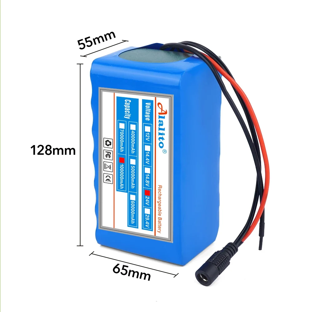 Imagem -03 - Bateria de Iões de Lítio Bms Equilibrado para Scooter Cadeira de Rodas Elétrica Carregador 2a 24v 7s3p 18650 100ah 20a Novo