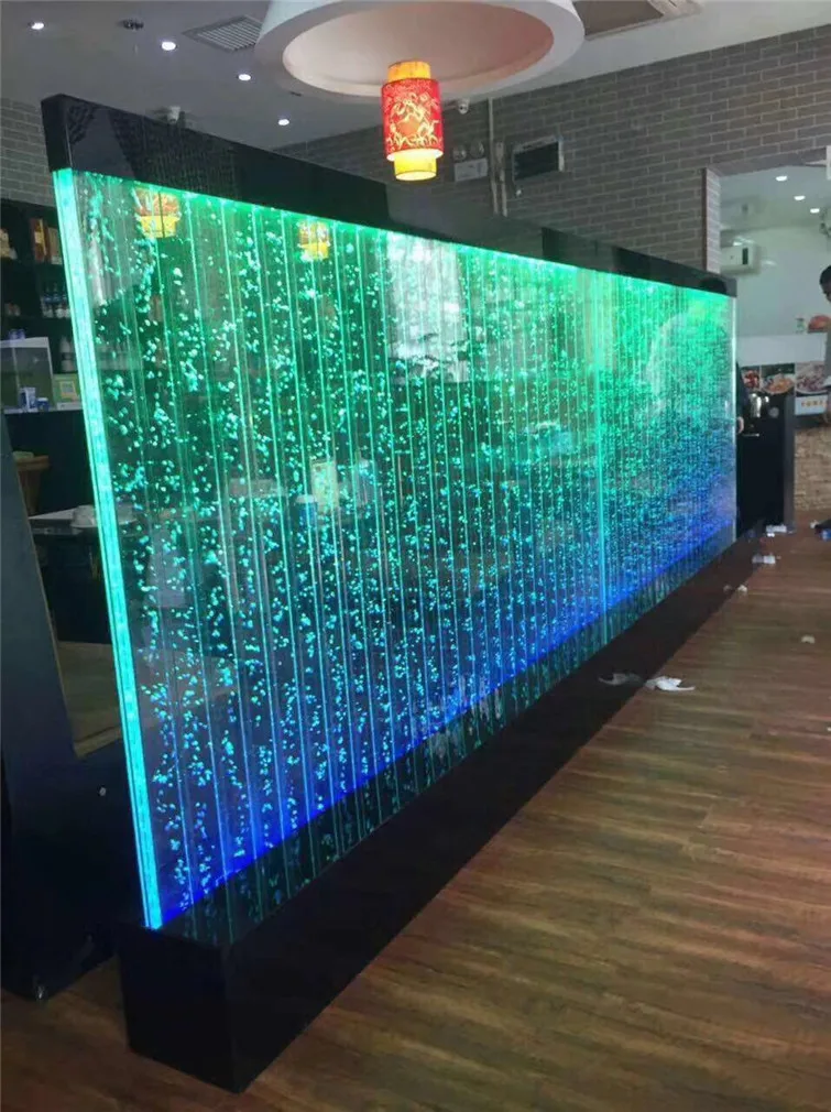 Customization.Large Acrylic Water Dance Screen Creative Porch Partition with Flowing Water Bubbles for Wall Aquarium Decoration