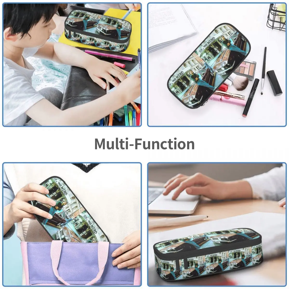 ヴィンテージ風クールなローワン・アトキンソン（Mr.ビーン）のペンケース、学生へのギフト、ペンボックス、ペンバッグ、文房具、ペンホルダーバッグ