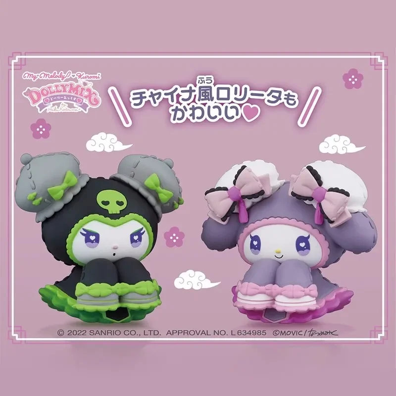 Figurki Kawaii Sanrio moja melodia figurki Kuromi Dolly Mix Gashapon Sanrio prezenty Lolita chińskie zabawki lalka Model