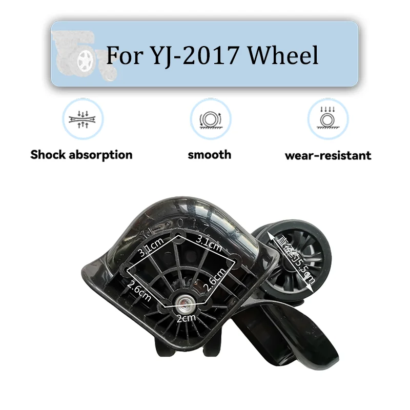 

For YJ-2017 Black Universal Wheel Replacement Suitcase Rotating Smooth Silent Shock Absorbing Wheel Accessories Wear-resistant