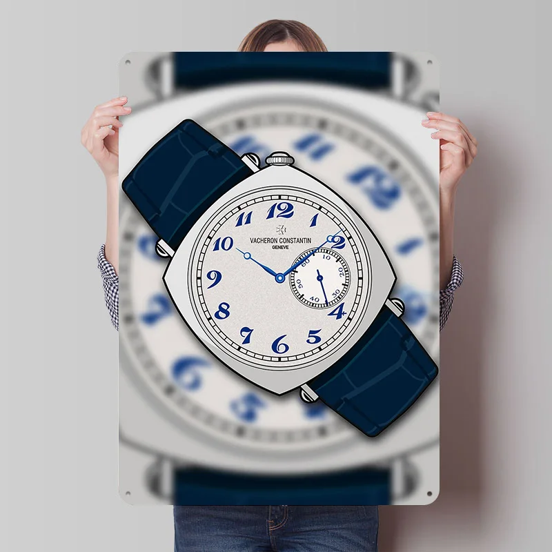 Vacheron Constantin Watch Tinplate Posters Customizable Wall Art Retro Vintage Metal Signs for Home Room Desk Decor Custom Plate