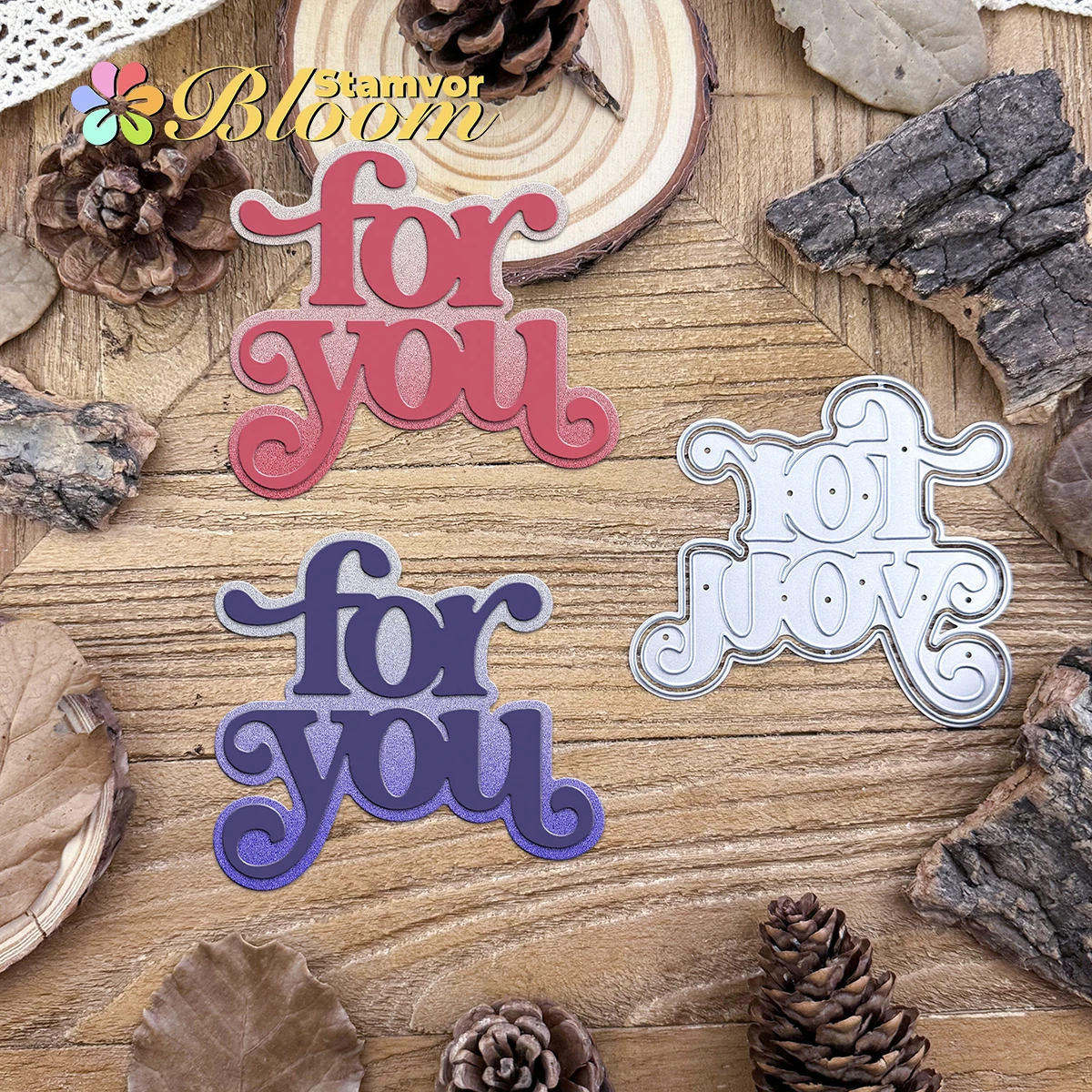 Original Retro Schriftart FÜR SIE Schicht Worte Titel Metall Stanzformen Scrapbooking Dekorative Prägung