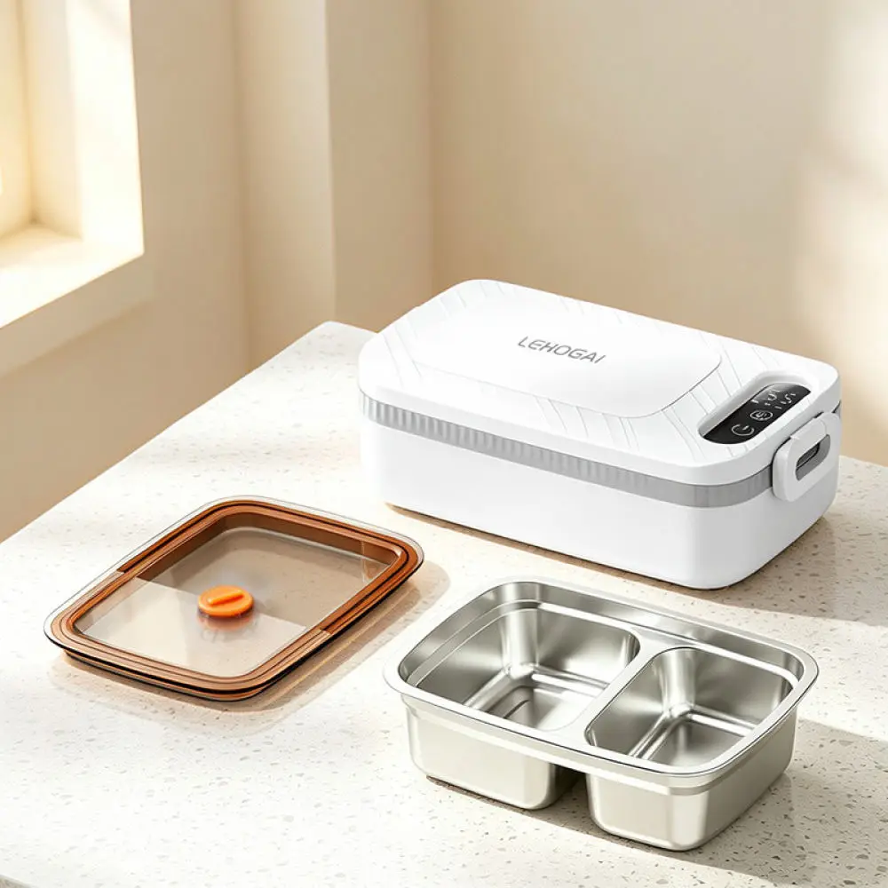 Wireless Heating Electric Lunch Box Portable Food Warmer 304 Stainless Steel Container Office School Bento Box Travel Food Box
