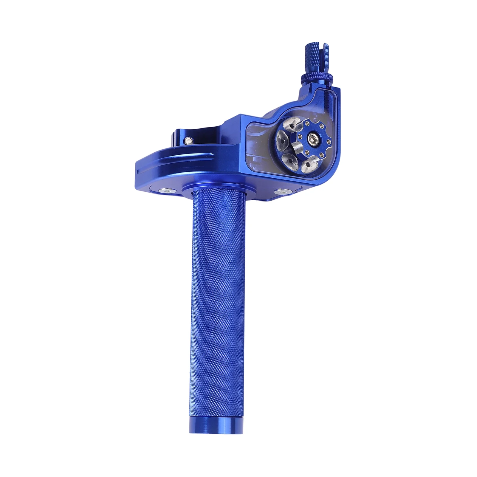 Adjustable CNC Aluminum Throttle Grip with Quick Twister Cable Compatible with Most Motorcycles Anodized Finish
