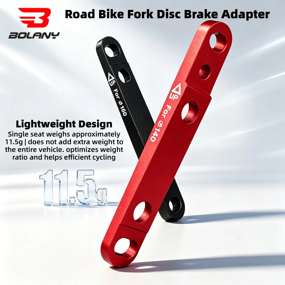 BOLANY Road Bike Fork Disc Brake Adapter 140mm 160mm Flat‑mount Direct‑mount Conversion Bracket for Road Bicycle Disc Rotor