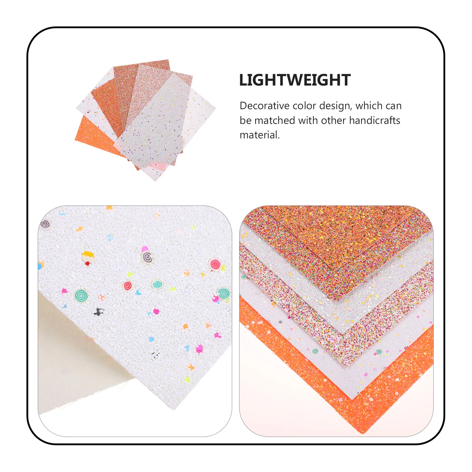 

6 Sheets Glitter Faux Sewing Fabric DIY Supplies PU Material Chalk Sequined Home Accessories Craft Projects