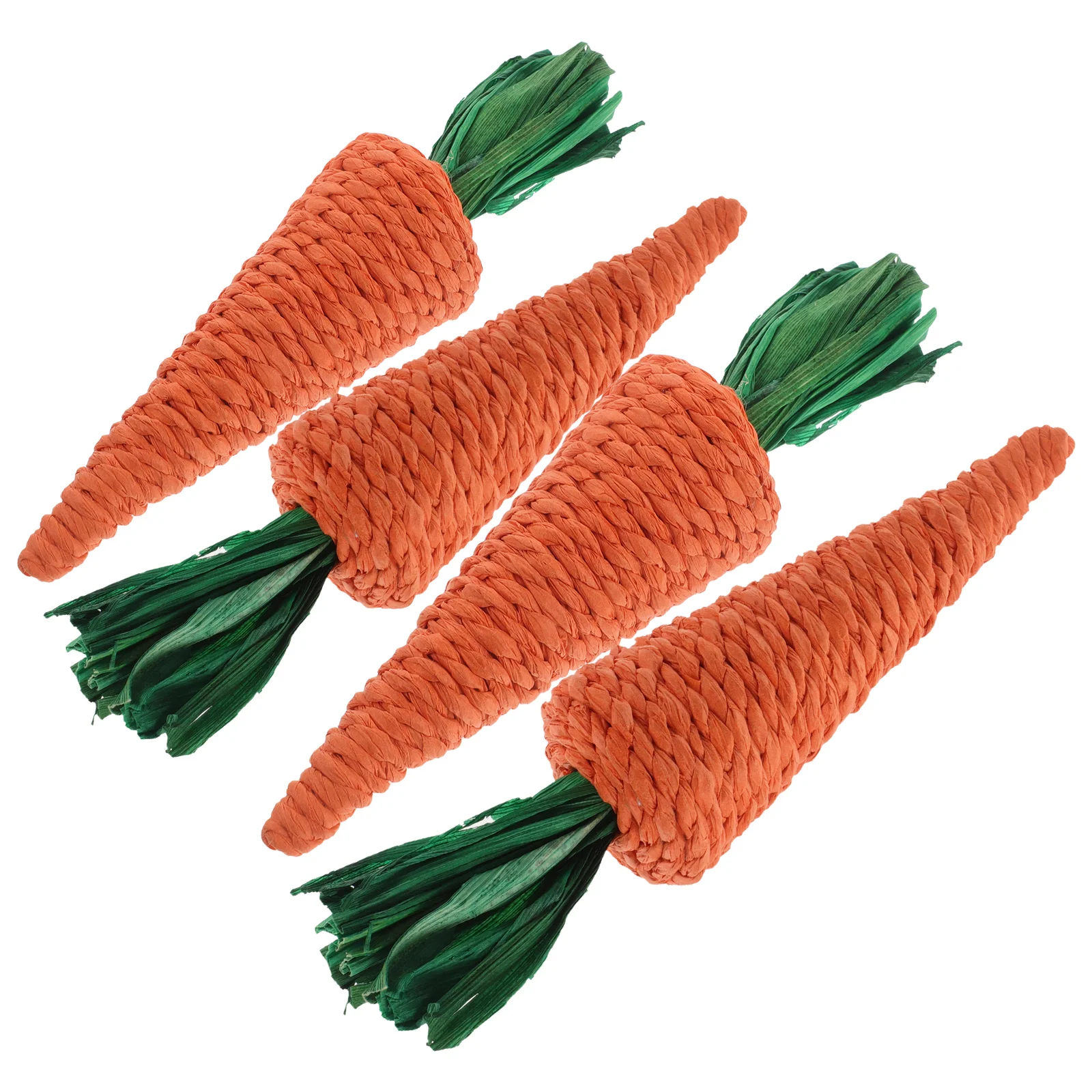 

4 Pcs Carrot naments Straw Woven Easter Decor Artificial Hamster Grass Hanging Craft Kids Room Wall Decor Outdoor Accessories