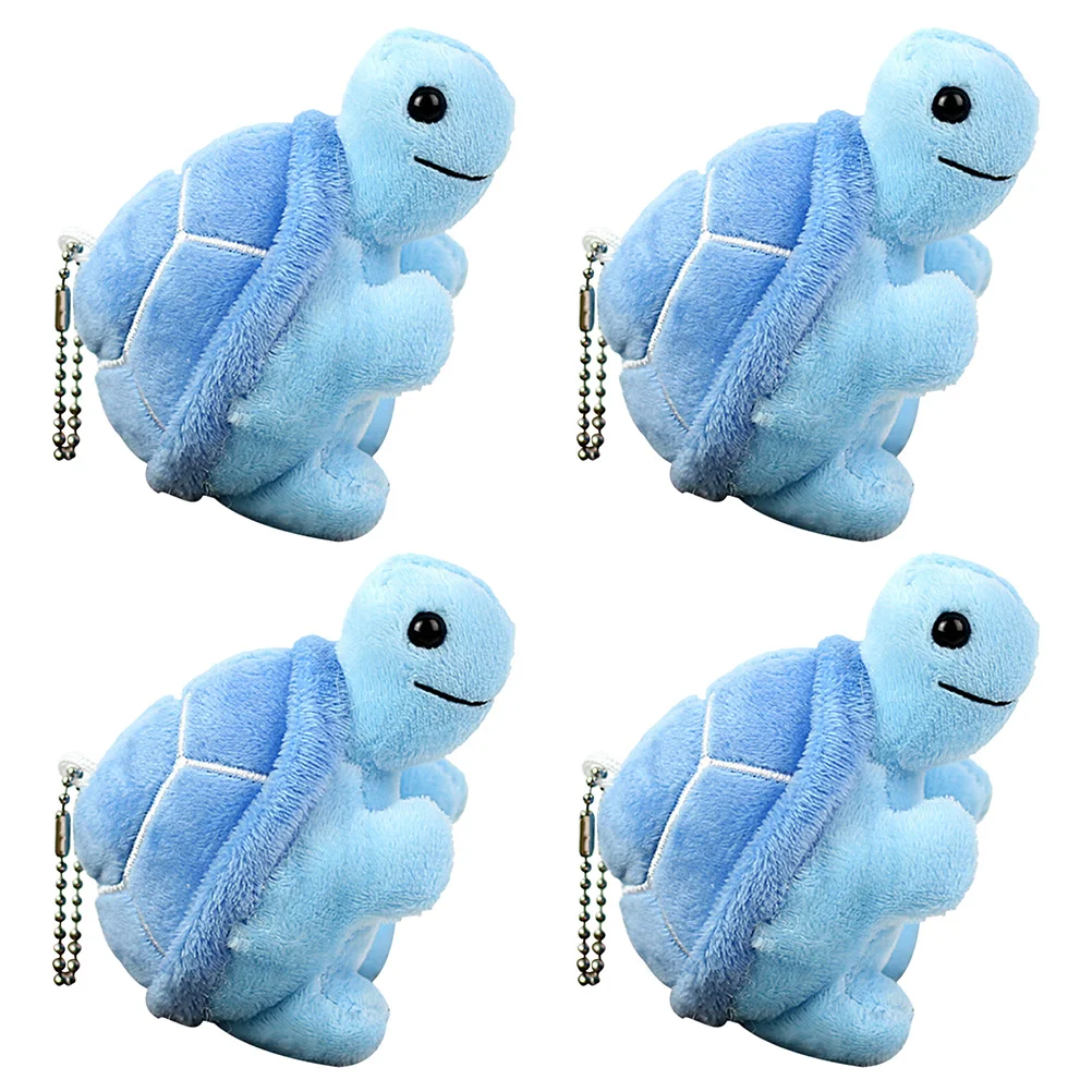 

Plush Turtle Little Toy Game Gift Children's Keychain Accessories Small (blue 4pcs) Locket Decor