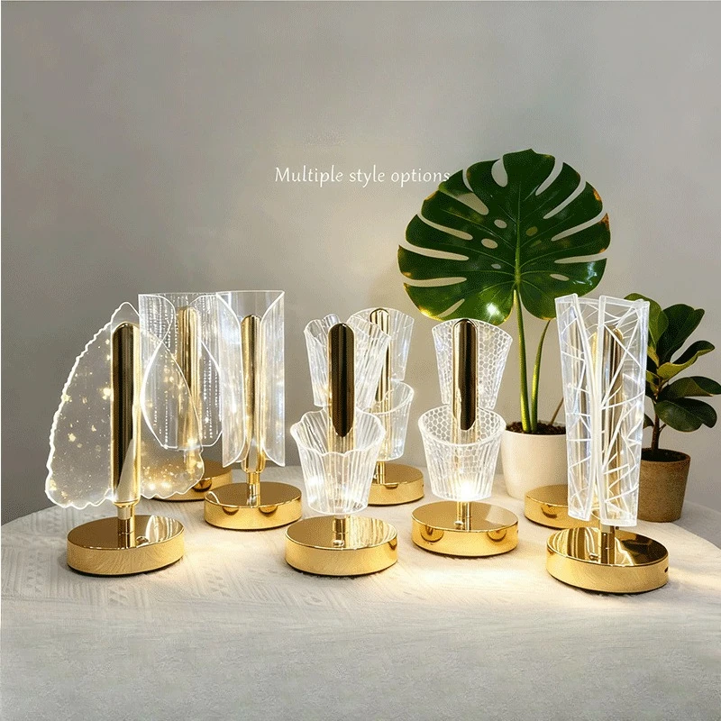 USB-Aufladung, dreifarbig, verstellbar, Licht-Touch-Schalter, minimalistisch, modern, luxuriös, kreativ, Schlafzimmer-Kopf-Acryllampe