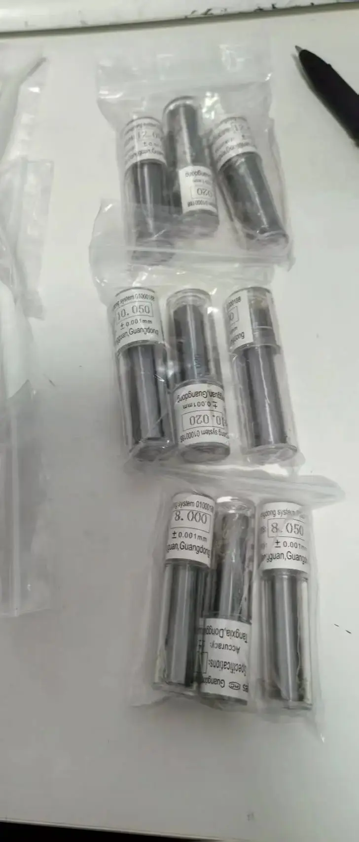 Steel pin gauge Dia 2.4/2.6/3.65/3.85/7.25/7.35/12.58/12.68/9.95/10.05mm each 1pcs total 10PCS