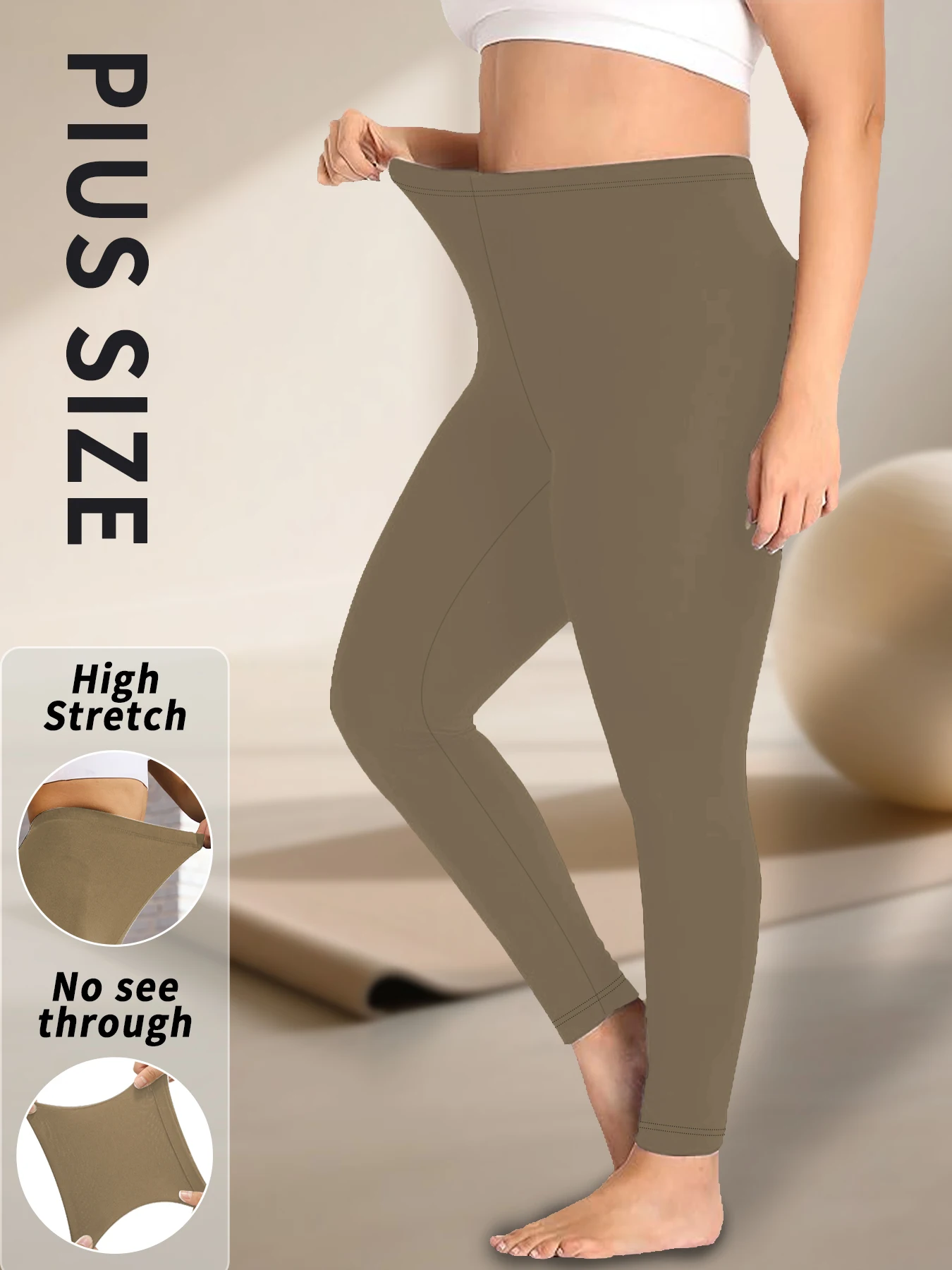 Plus-Size Damen-Leggings, superweich, hohe Elastizität für Workout, Yoga, Laufen und alltägliche Freizeitkleidung, bequeme Stretch-Tights – Detail 10