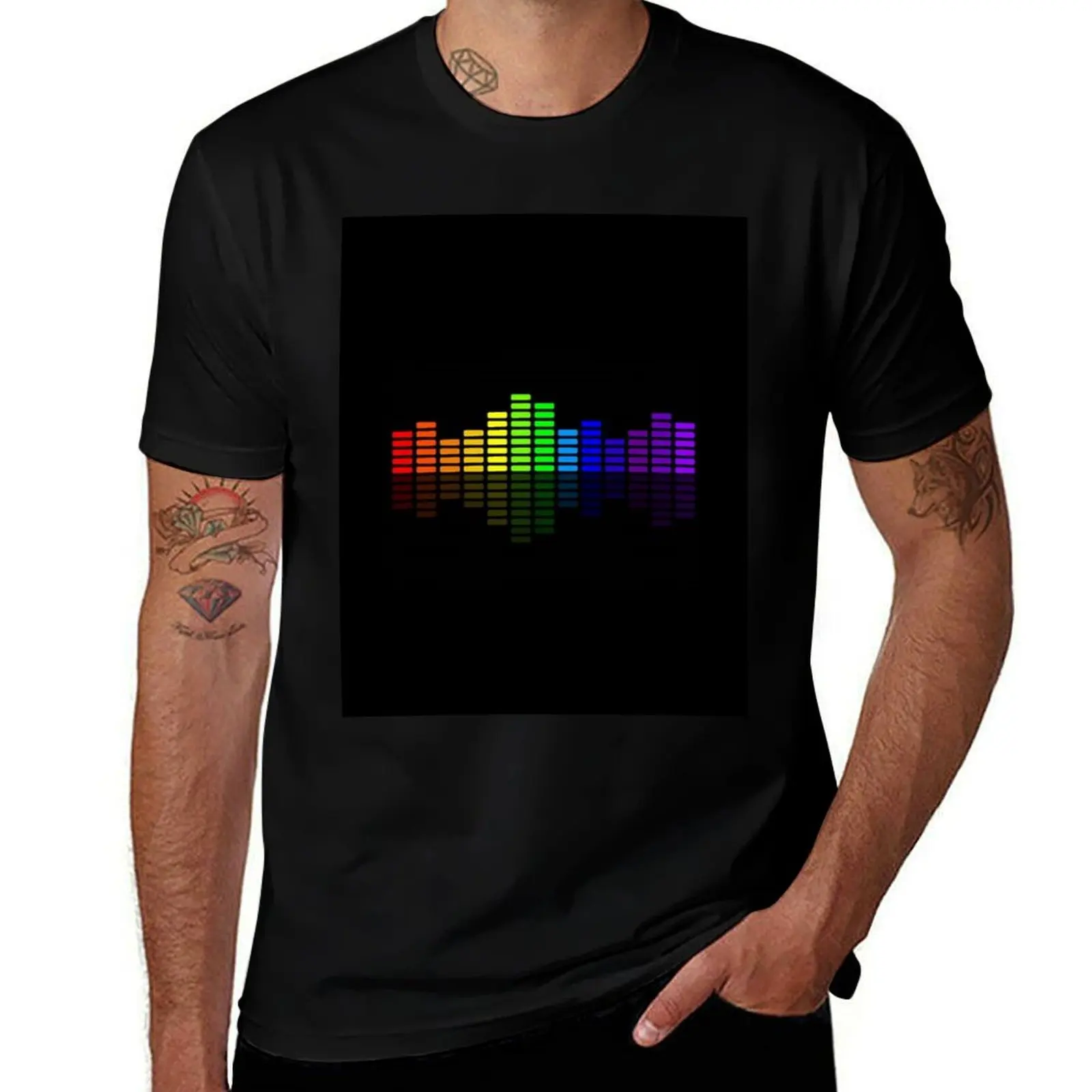 

MUSIC EQUALIZER Rainbow T-Shirt t shirt man designer anime t shirts oversize