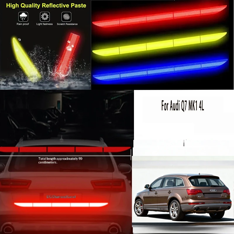 

For Audi Q7 MK1 4L 1pcs Reflective Warning Safety Tape-Car Trunk Anti-Collision