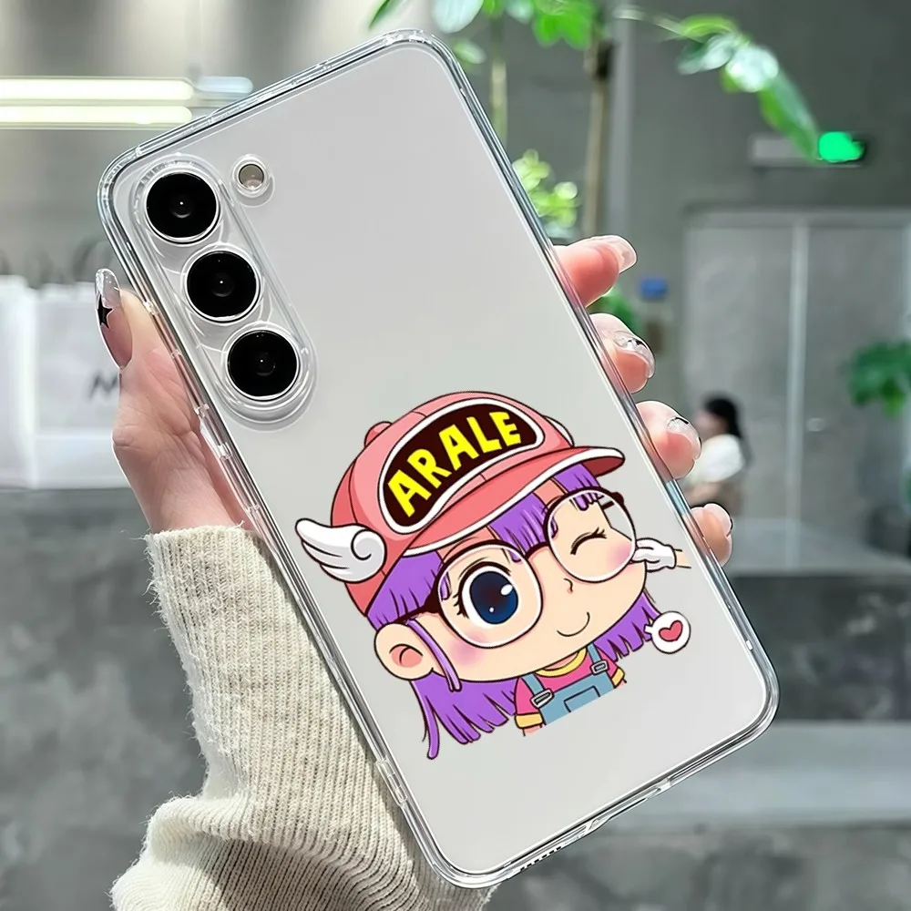 Cartoon Dr S-Slump A-Arale Phone Case For Samsung Galaxy A52 A12 A51 S21 Edge S22ULTRA S23 S20LITE Plus Ultra Transparent Cover